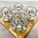Vintage brass ceiling wall lamp Ice Cube Glass scones