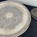 Round silver metal top - rosettes - frieze - Vintage - France