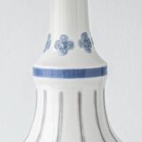 Blue and white porcelain table lamp by Lladró with floral shade in new silk.