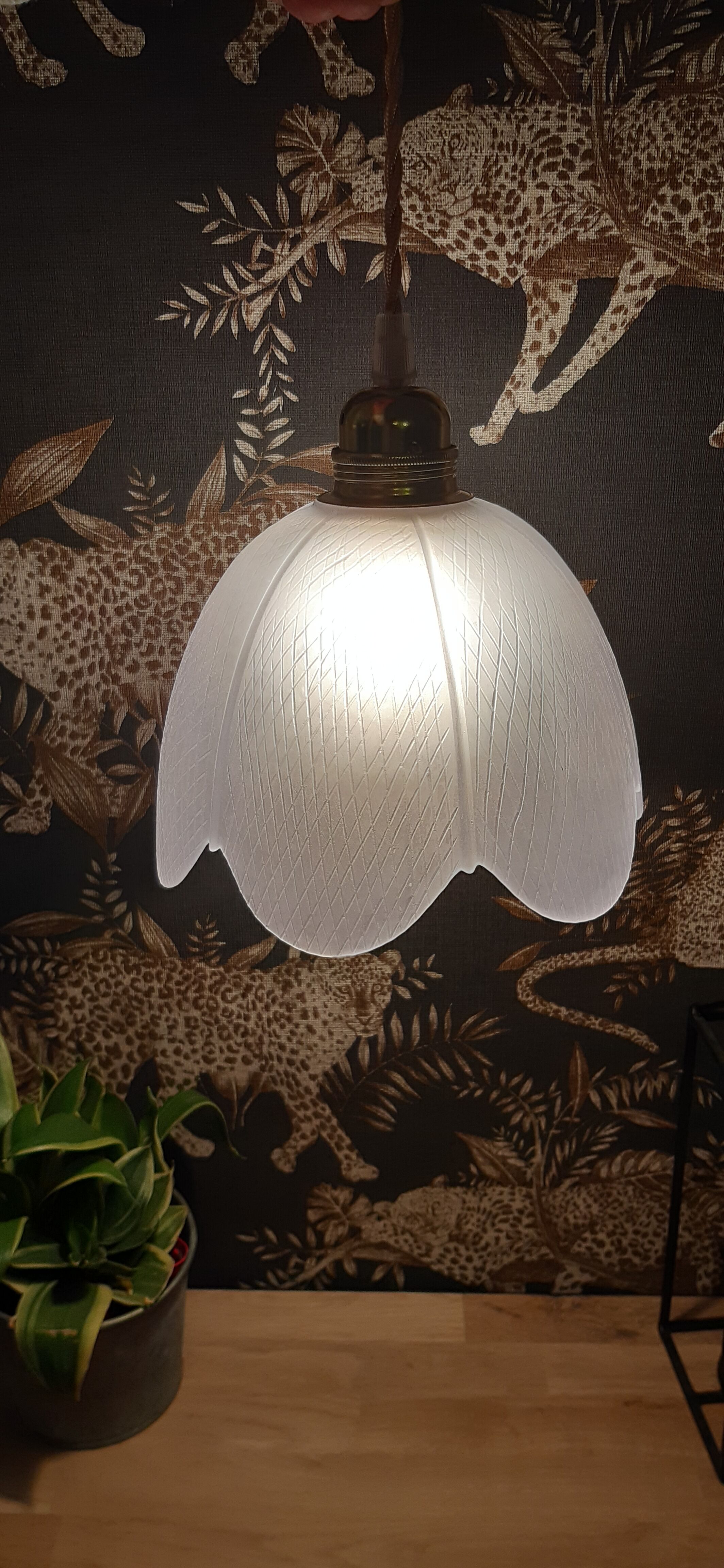 Suspension vintage fleur