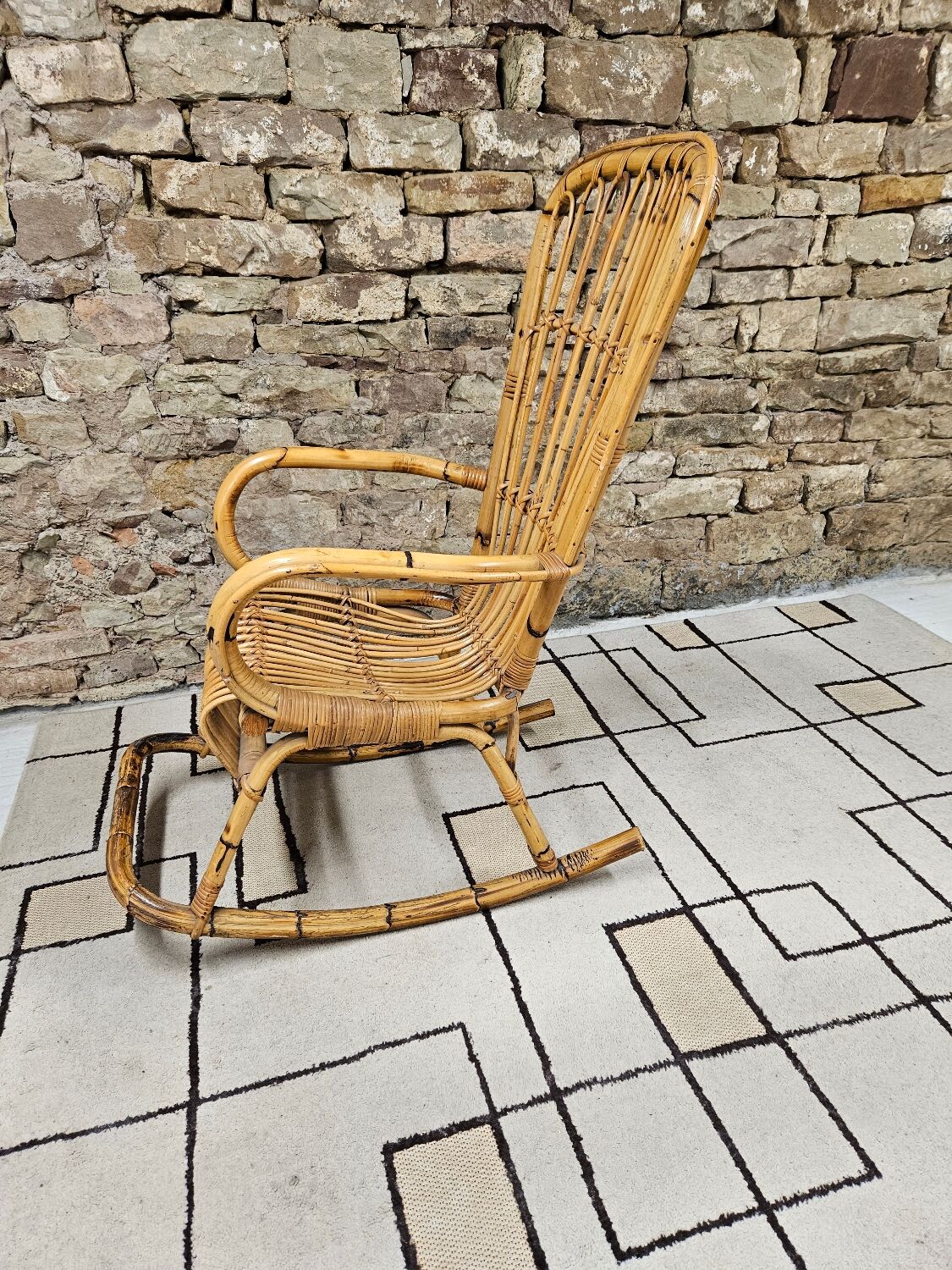Rocking chair bambou 1950