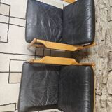 Pair of 1970s leather armchairs