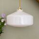Vintage shade pendant lamp in white opaline