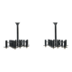 Pair of Large Chromed and Smoked glass chandelier