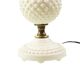 Vintage Table Lamp Frosted Milk Glass Brass Hobnail 1970s