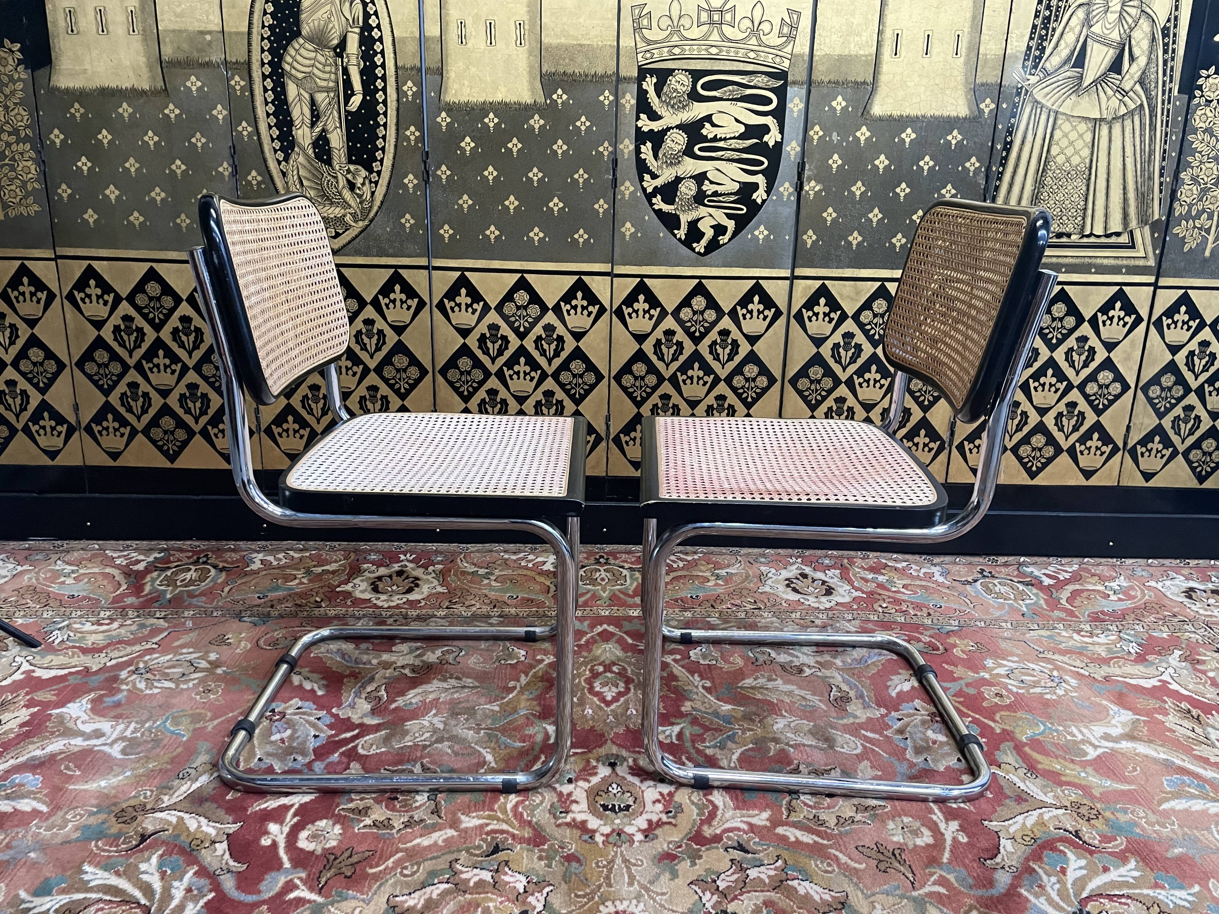 Pair of chairs B32 Marcel Breuer "Made in Italy"