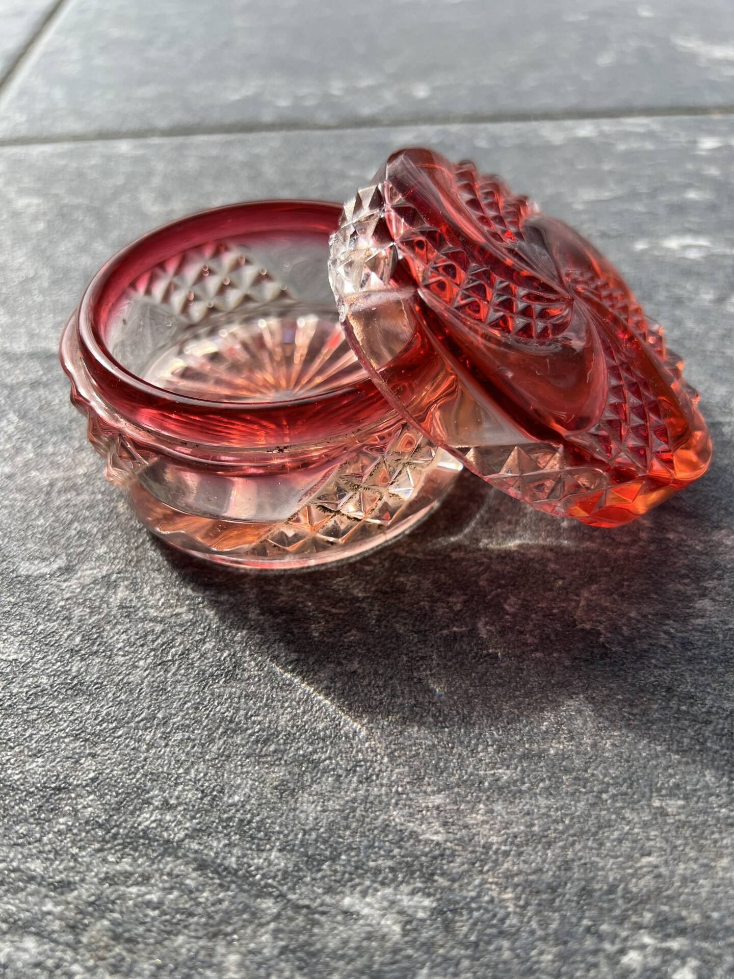 Baccarat Serpentine toilet set, pink crystal, 3 pieces