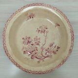 Hollow plate in iron earth from Gien model Pink Hawthorn