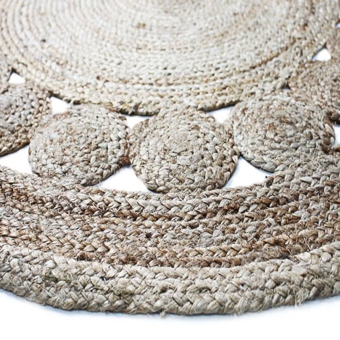 Bohemian round jute carpet 120 cm