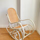 Rocking Chair THONET late 19th century in curved wood with a grey ceruse finish.