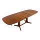 Vintage Danish oval extendable dining table solid teak 1960s