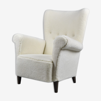 Fauteuil danoi, années 1940, laine