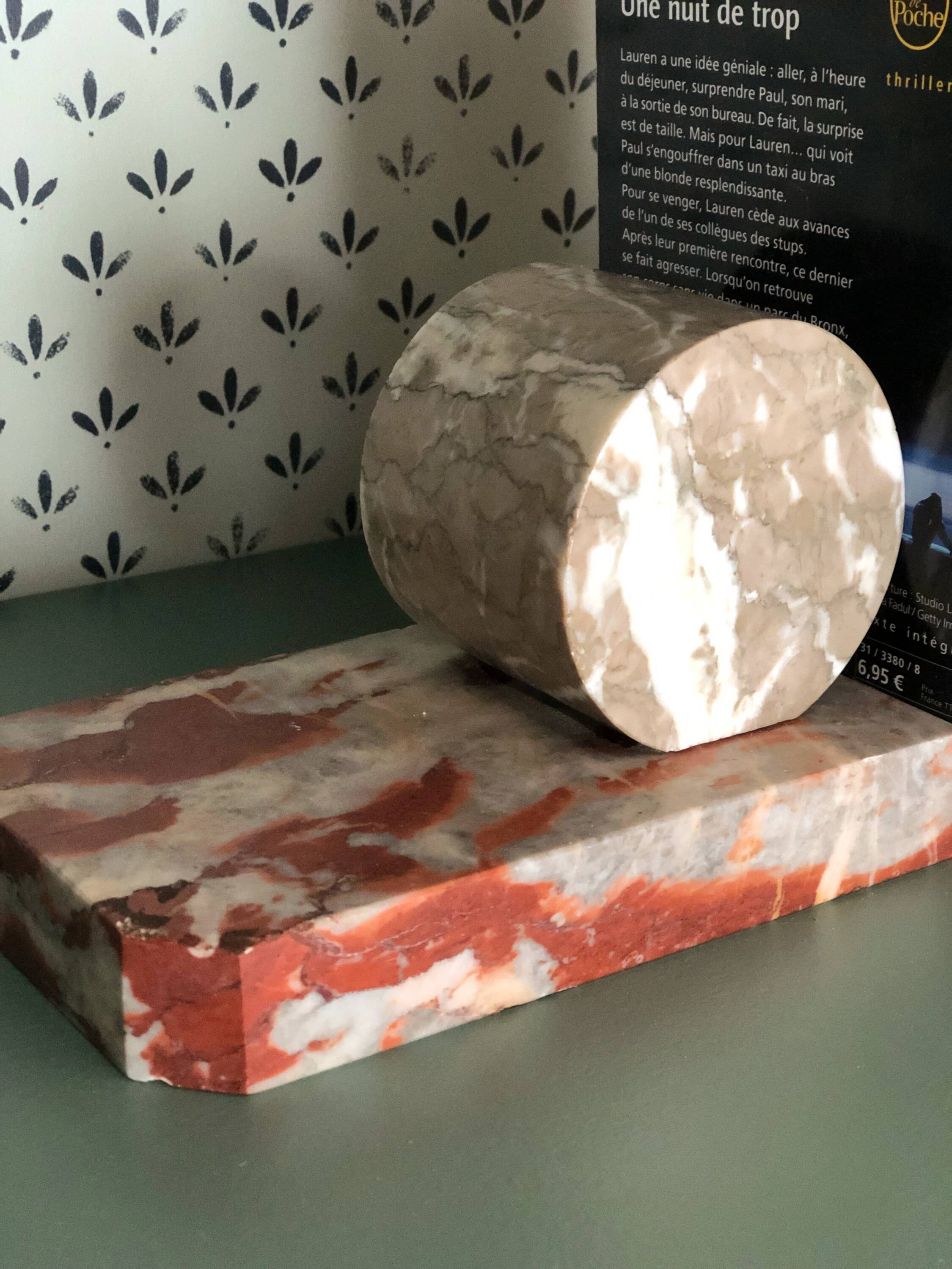 Pair of vintage marble bookends