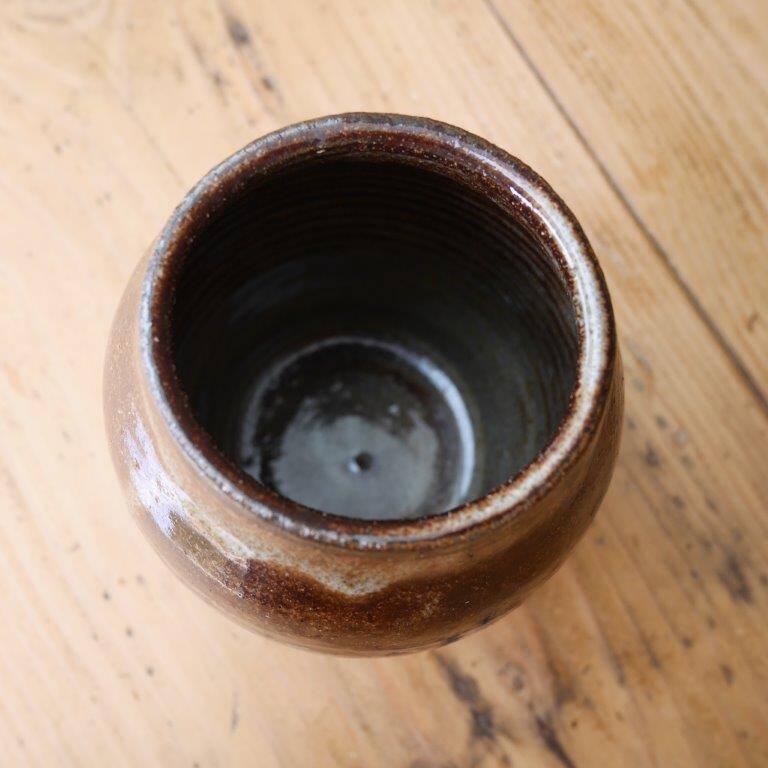 Brown stoneware vase