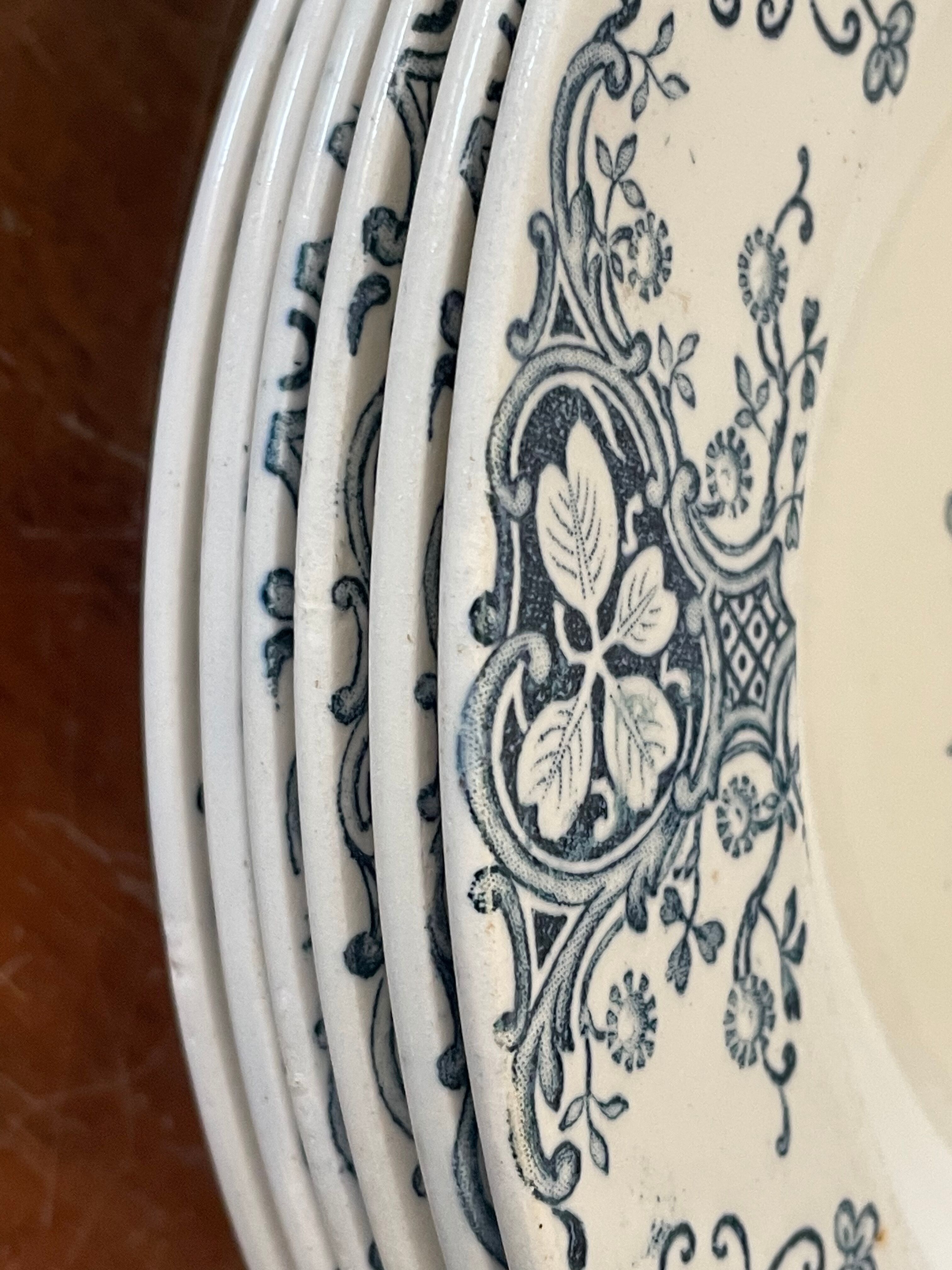 Six old K&G Lunéville hollow plates