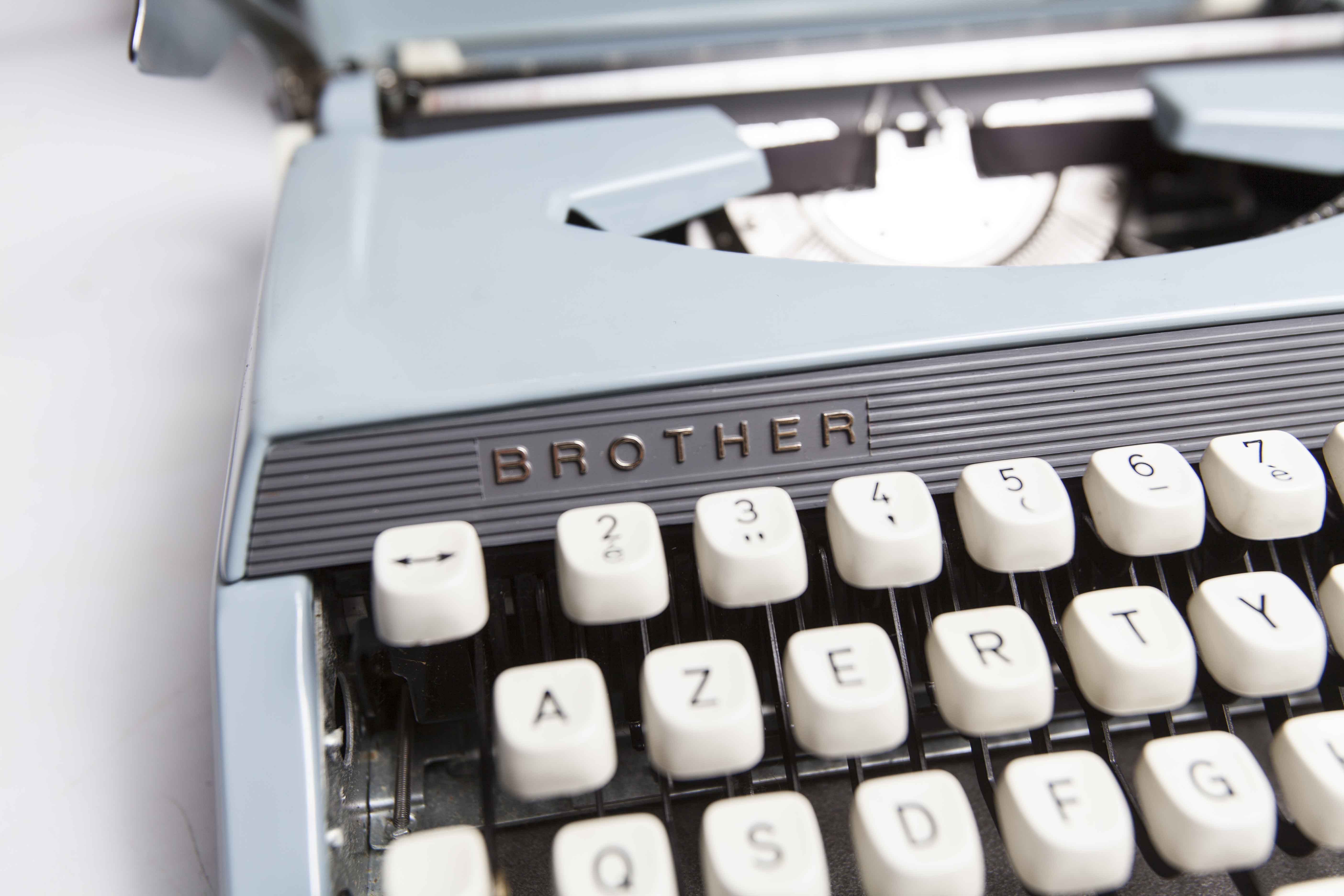 Sky Blue Brother Typewriter from 1980
