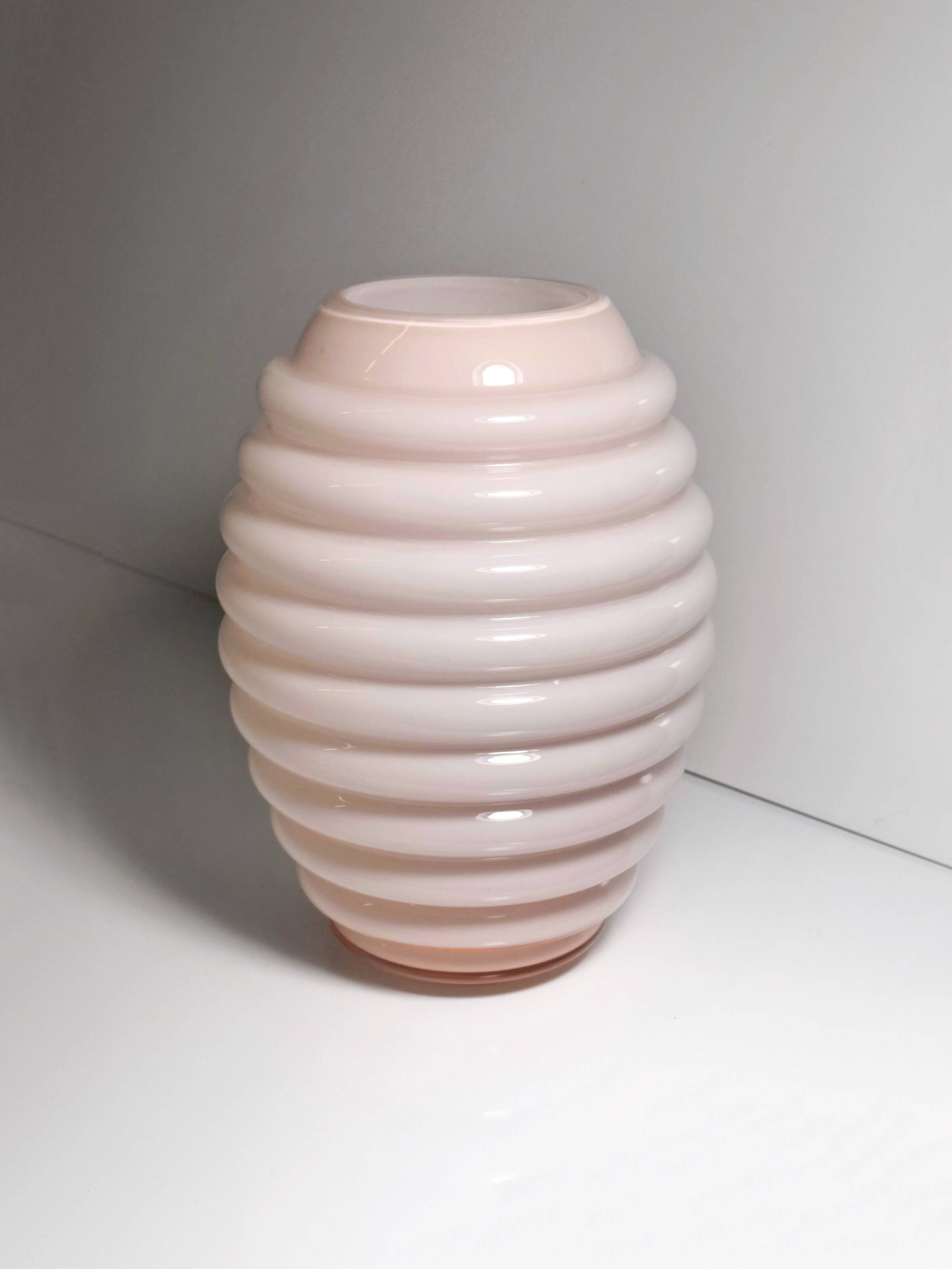 Vetrarti Pink Milk Glass Murano Vase -1970s