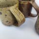 Cups + sandstone saucer by Puisaye Gaudry