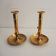 2 antique brass push candle holders