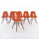 Orange Set (6) Herman Miller Original Vintage Eames DSW Side Shell Chairs