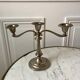 Silver brass chandelier 50s