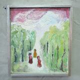 Grethe Hultgren, Swedish Expressionist Composition, Oil on Canvas, 1978, Framed