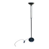 Vintage black dome floor lamp in articulated steel