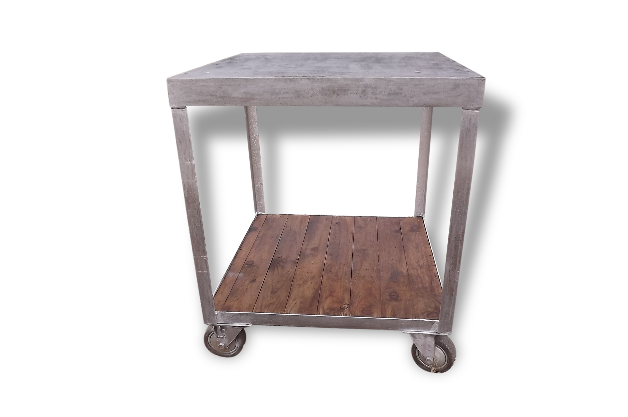 Table industrial iron and wood