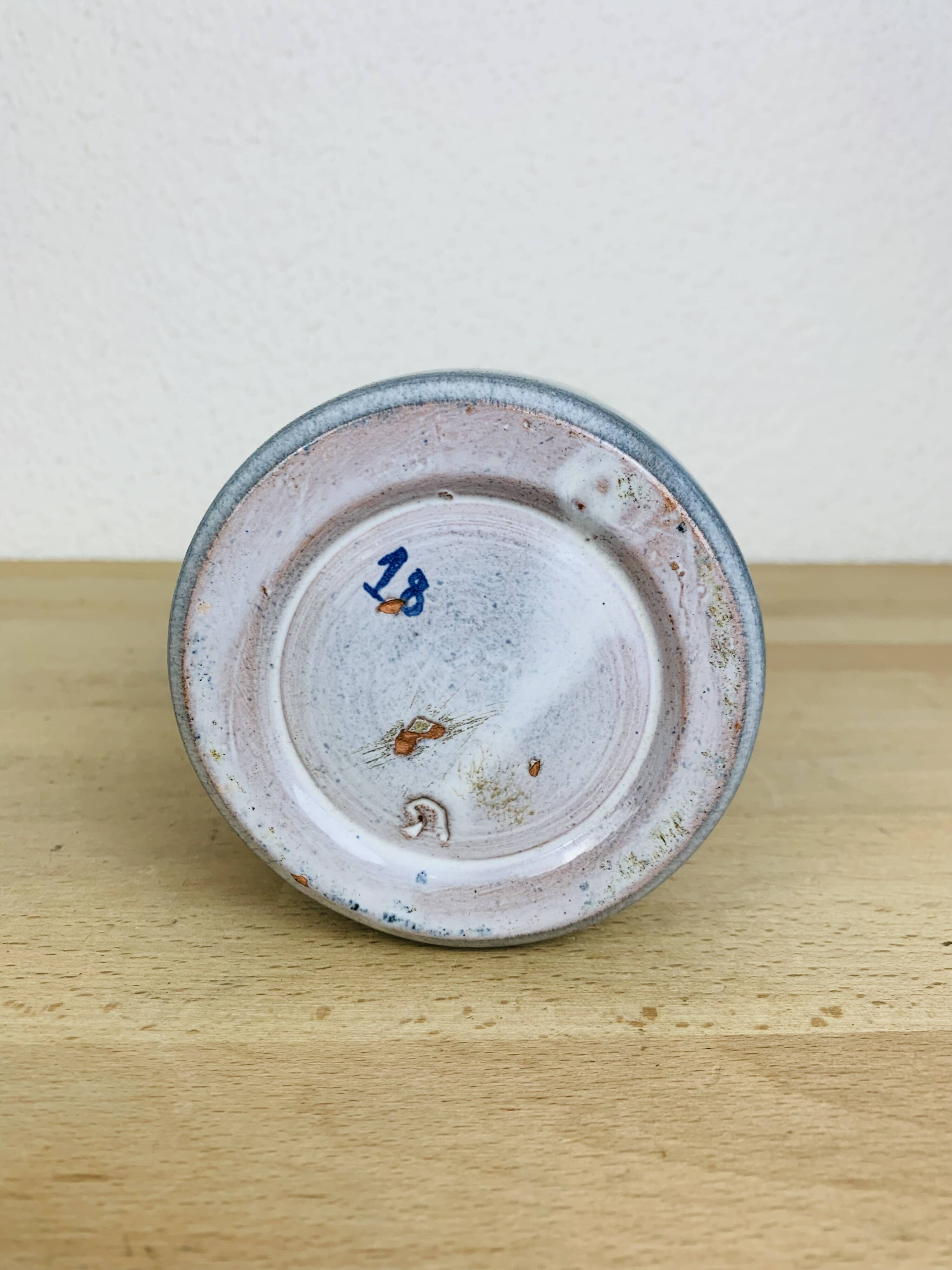 Vintage 60s ceramic vase, abstract patterns