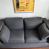 2 seater gray fabric sofa