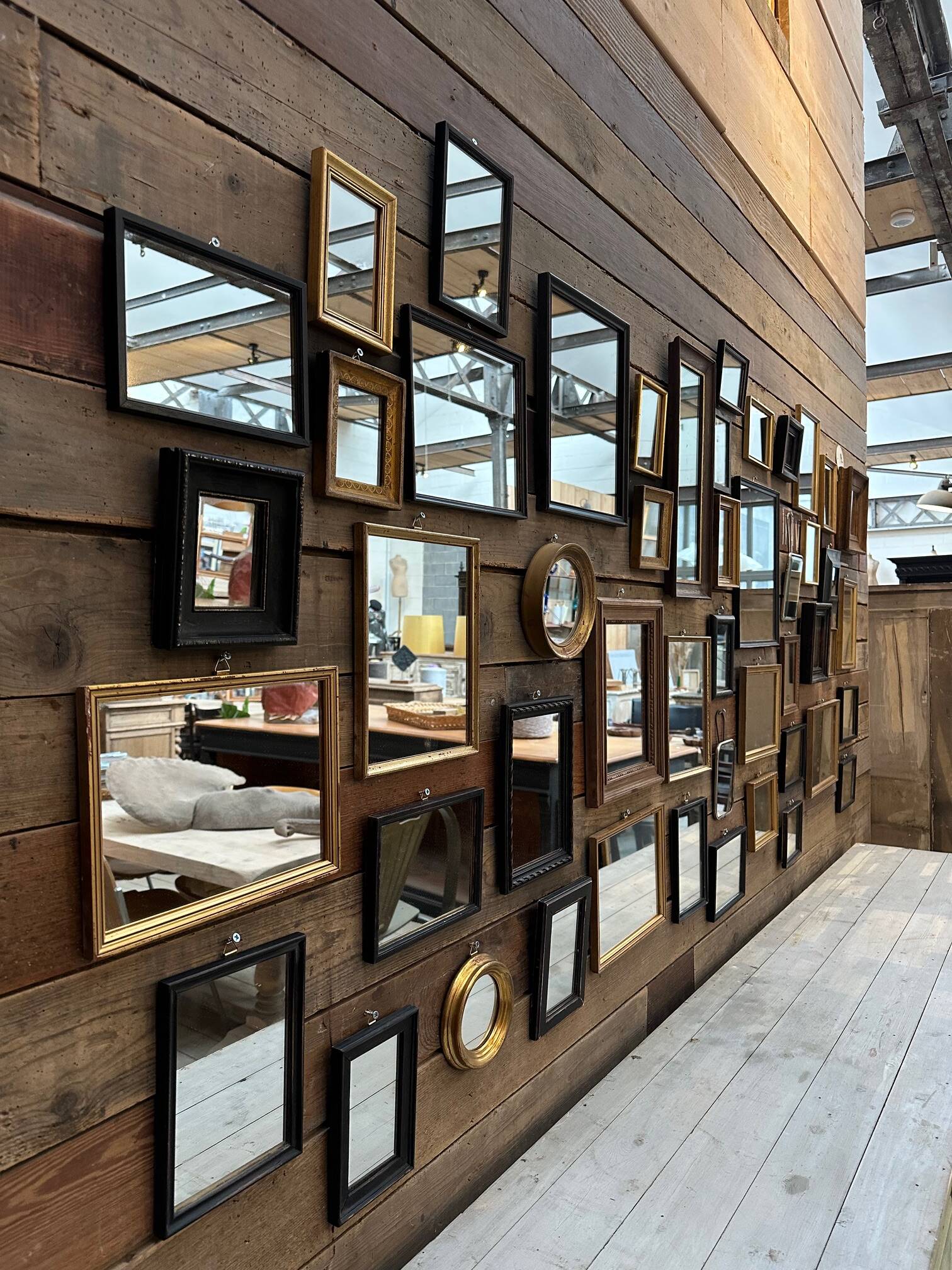 Set of 49 antique mirrors