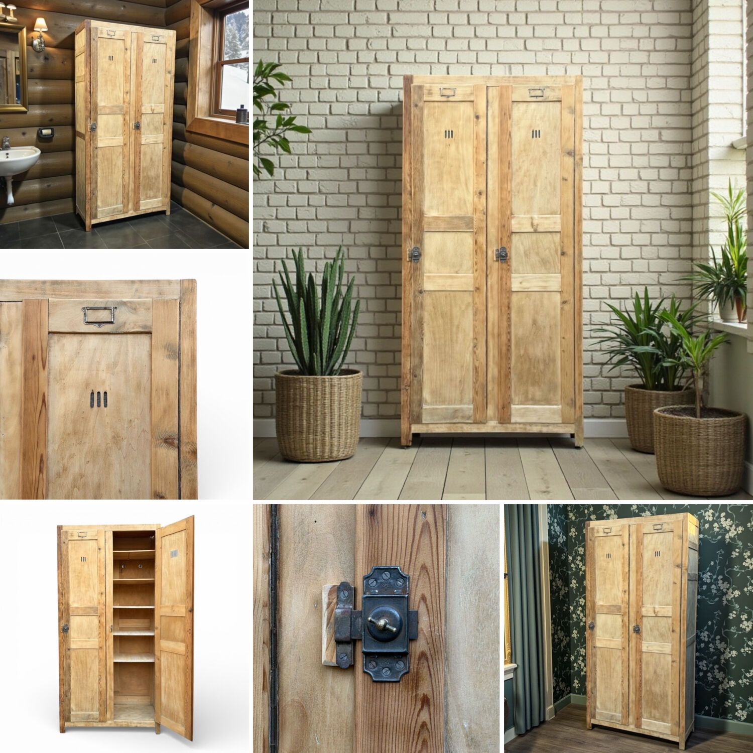 Vintage wooden wardrobe from 1940.