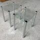2 vintage 1980 rectangular sofa ends 2 translucent trays round tube