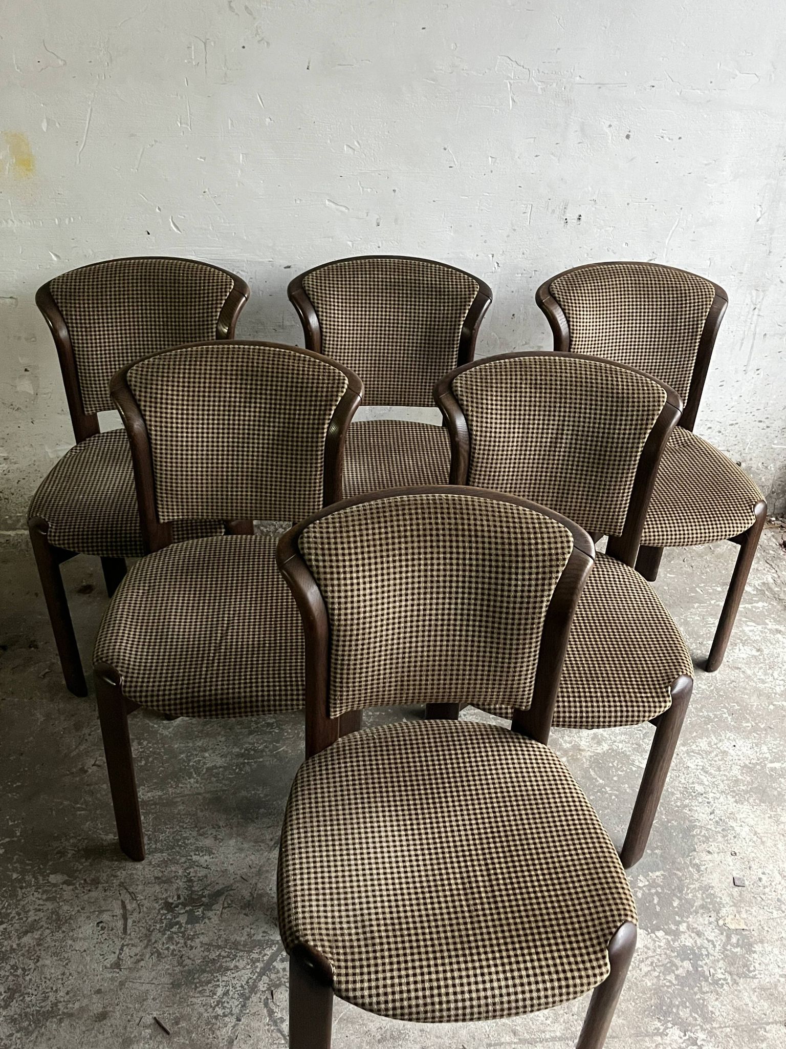 Chaises de salle à manger vintage à dossier incurvé – lot de 6