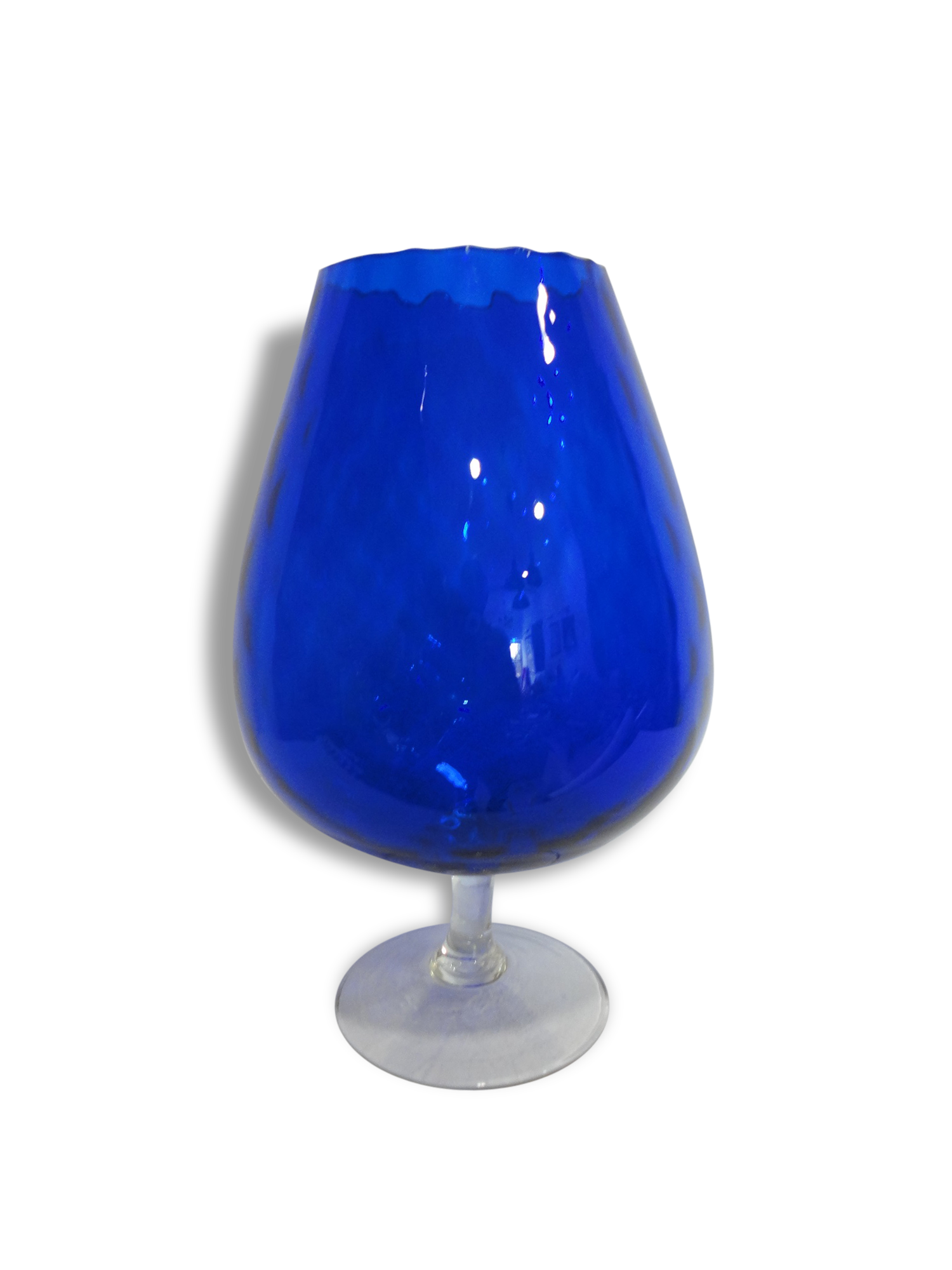Vintage blue glass vase