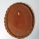 60s braided rattan oval mirror 75x30cm