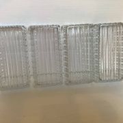 Ancien plateau bois serviteur et raviers en verre moulé