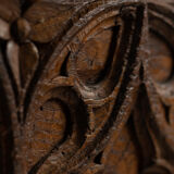 Gothic oak chest with carved façade - high period