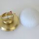 Vintage White Glass Semi Flush Mount Light - Mid Century Modern Redesign