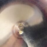 Pair of silver metal candle holders