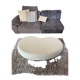 Table basse en béton ciré, micro-ciment forme haricot