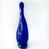 Blue glass fish vase
