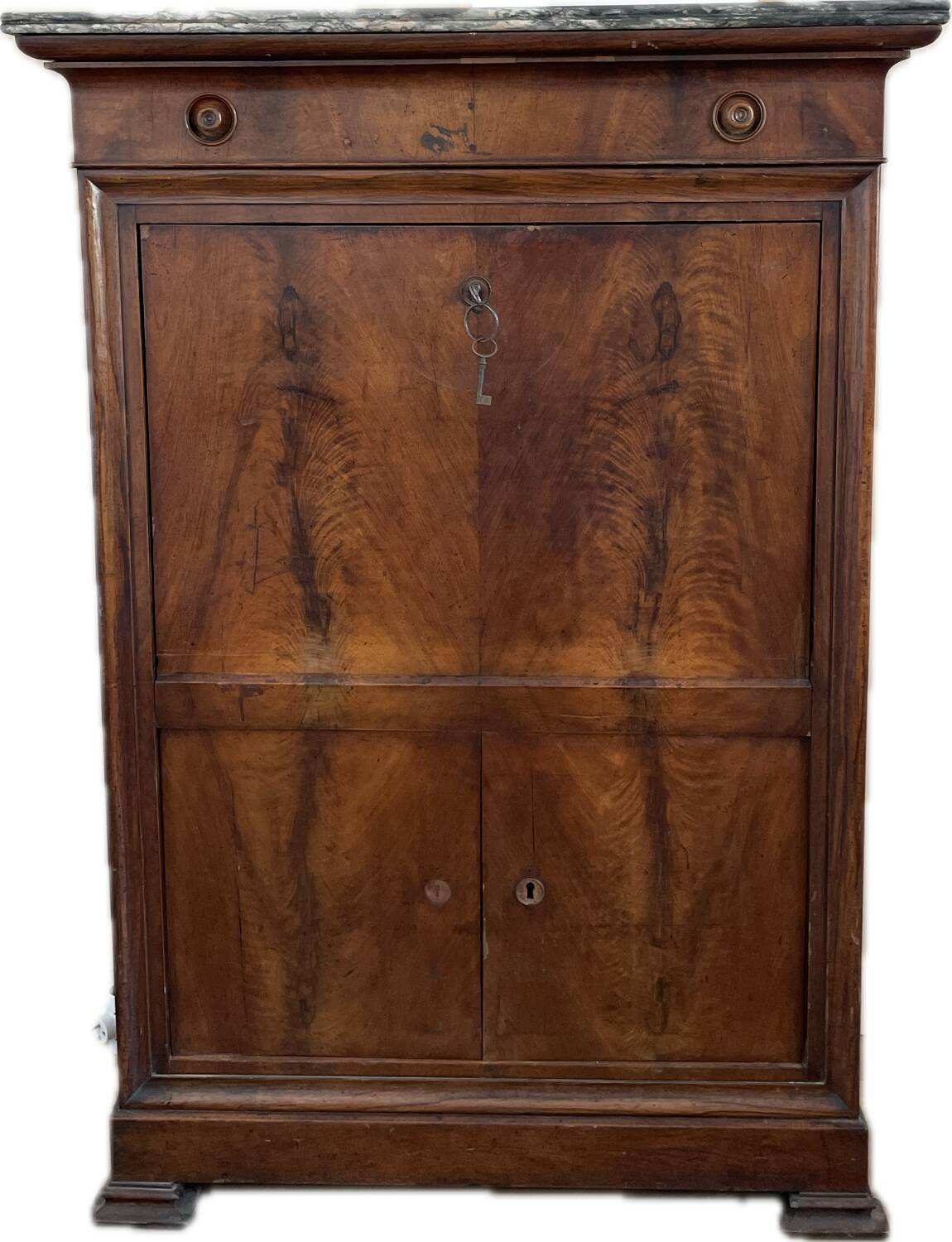 Secrétaire Louis Philippe bois et marbre