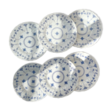 6 Queen's Blue Flower Plates Made in England