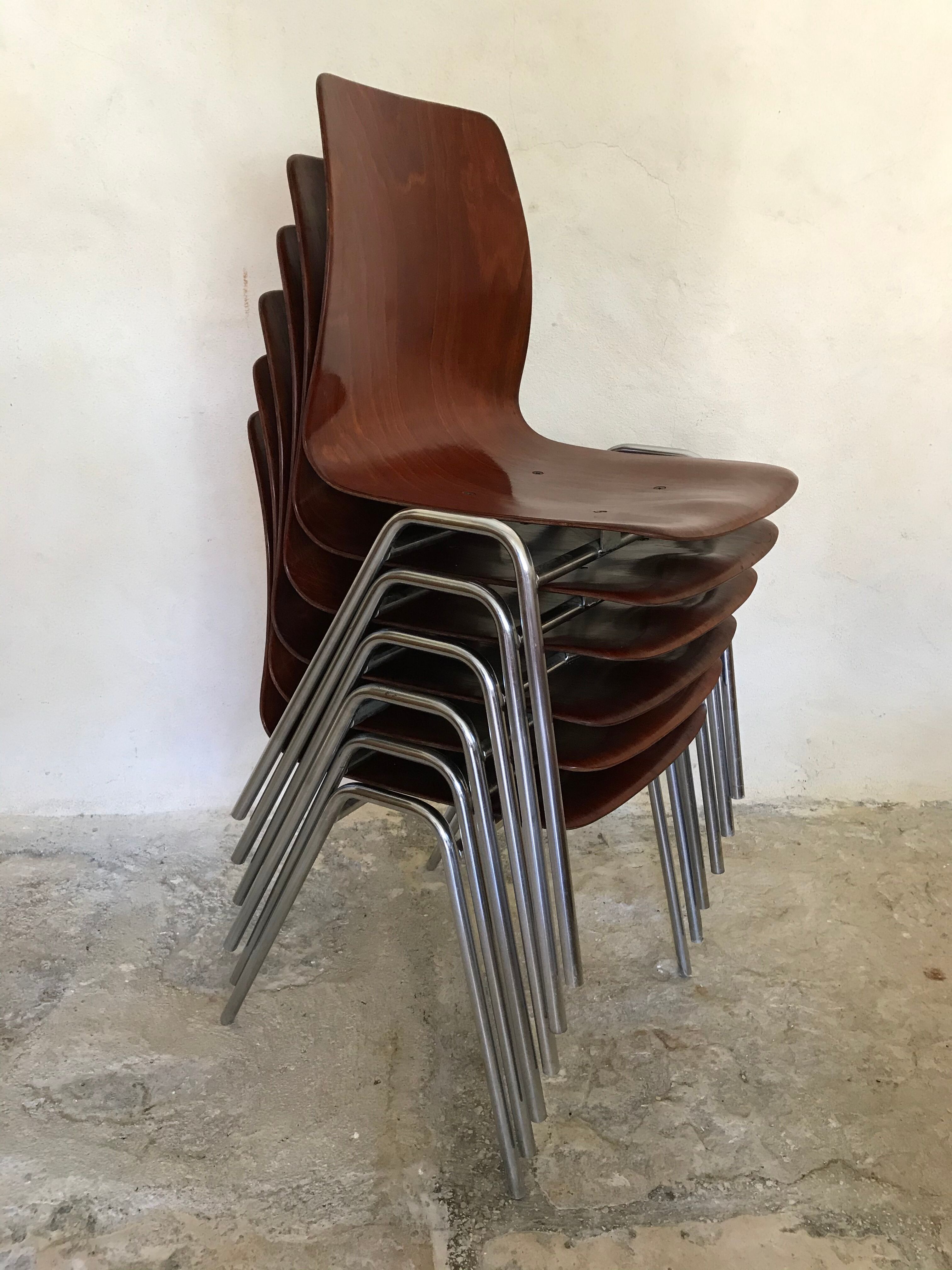 Lot d 6 vintage Pagholz chairs