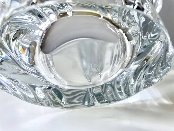 Grand panier ou corbeille à fruit en cristal Art Vannes France