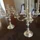 2 old silver bronze candlesticks
