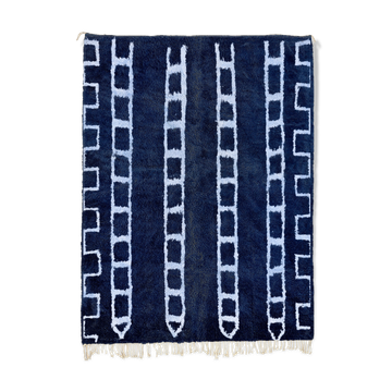 Tapis marocain moderne bleu
