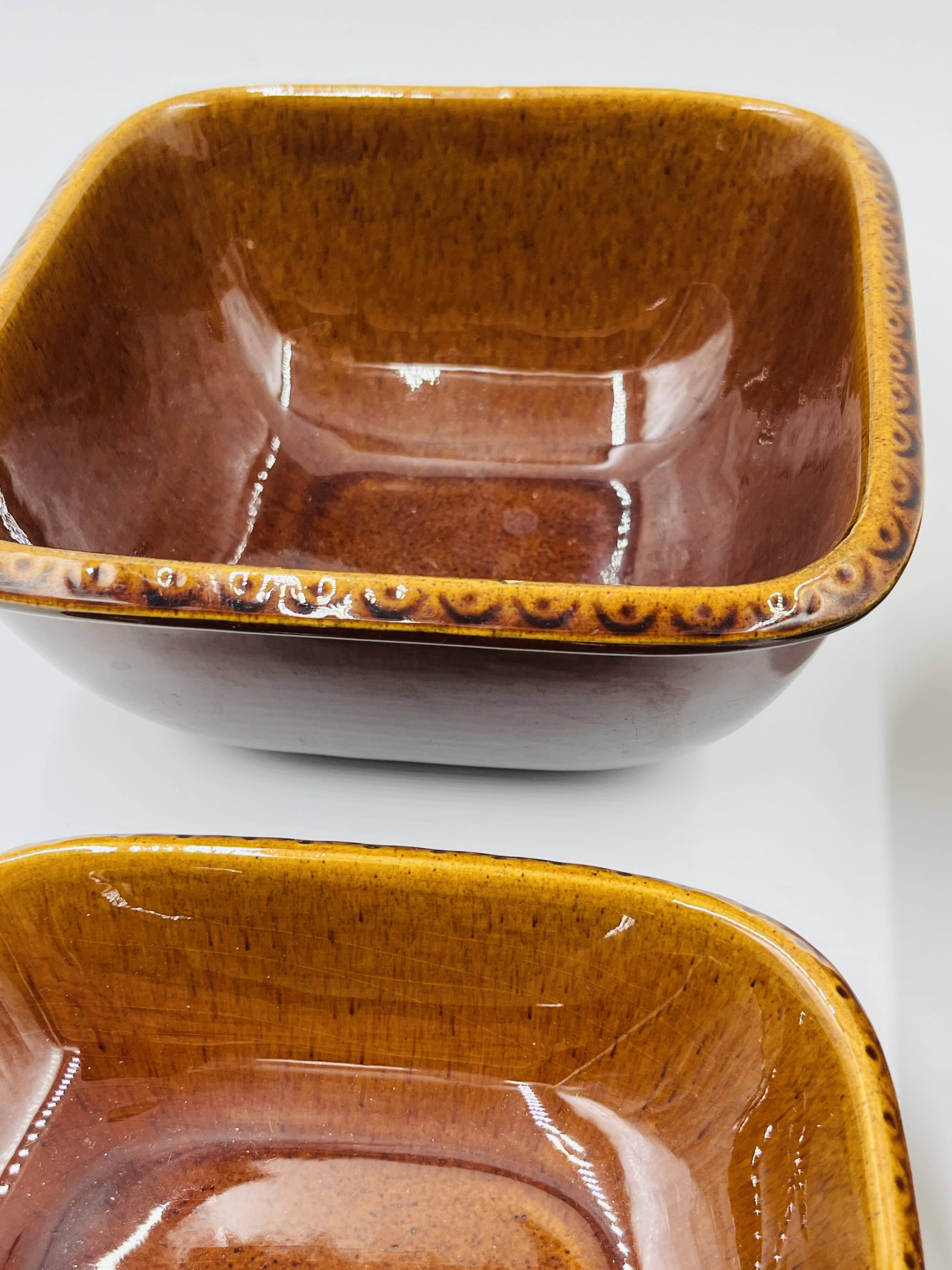 Lot 3 Square Plates Stoneware Deco Hälsingborg K.J. Svensson