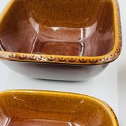 Lot 3 plats carrés en grès Deco Hälsingborg K.J. Svensson